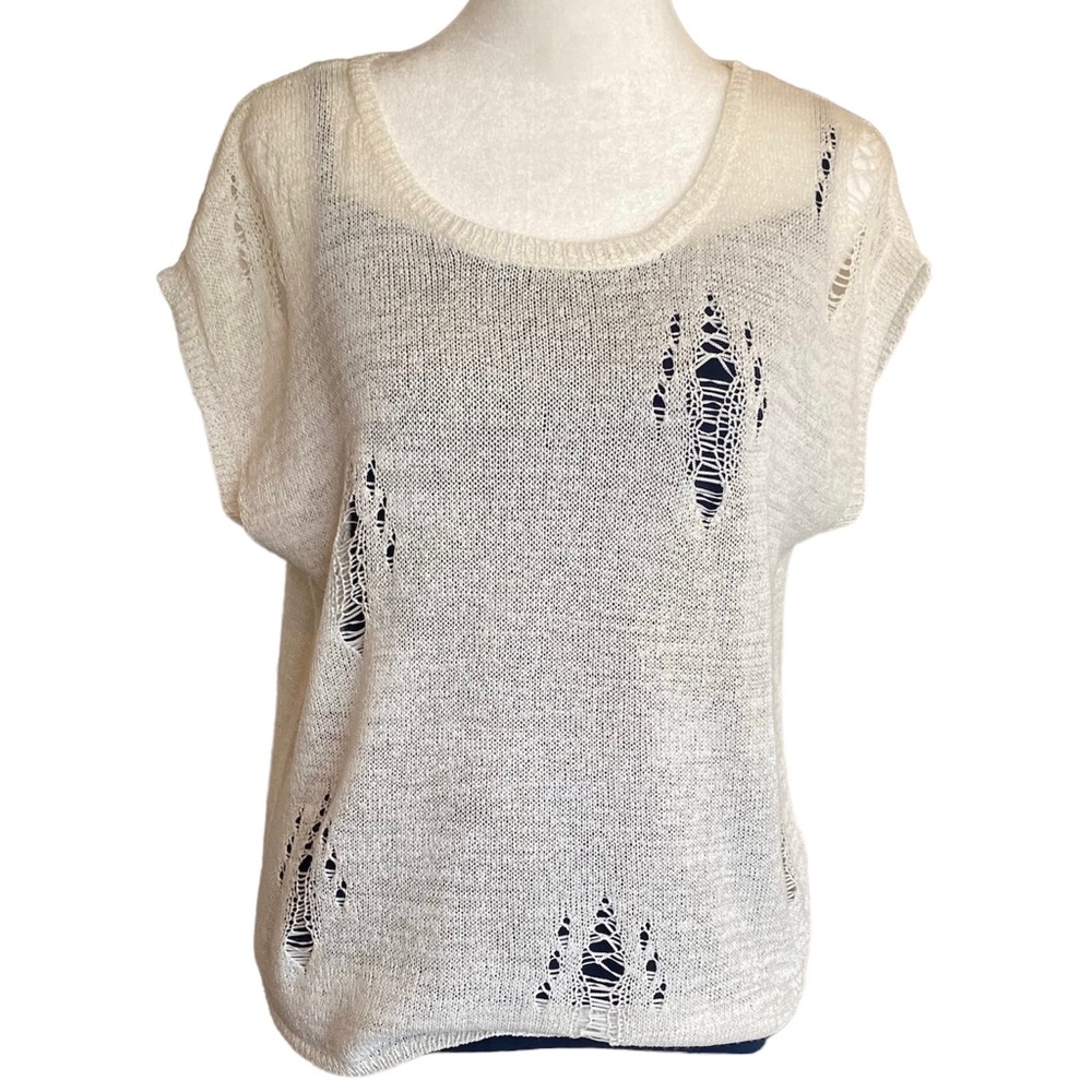 Avalin Knit Distressed Top with Under Tank Top